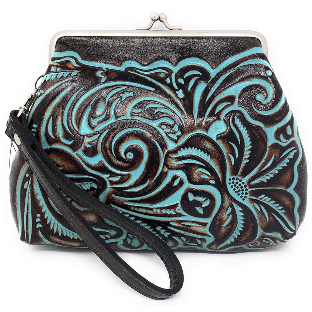 NEW Patricia Nash Tooled Turqoise Savena